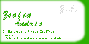 zsofia andris business card